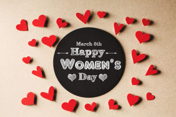 обоя праздничные, международный женский день - 8 марта, сердечки, поздравление