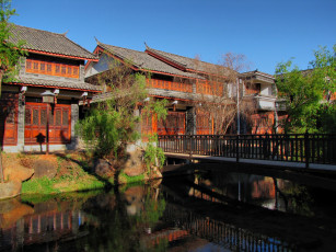 Картинка lijiang old city yunnan province china города здания дома