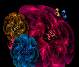 Картинка 3д графика flowers цветы узор лепестки фон