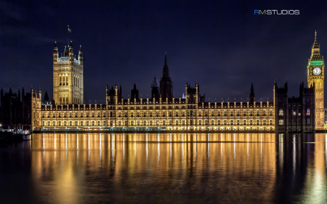 Обои картинки фото города, лондон, великобритания, ночь, дом