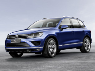 обоя автомобили, volkswagen, v6, tdi, touareg, синий, 2014