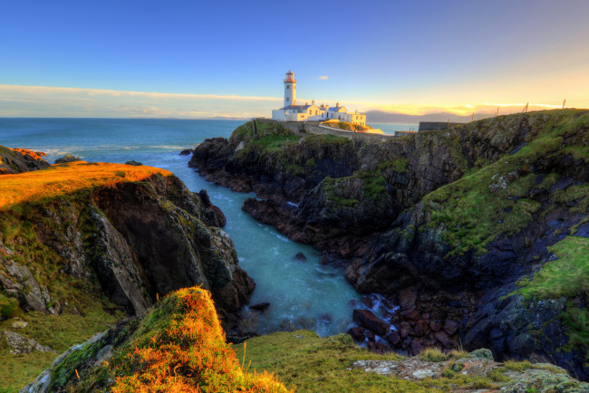 Обои картинки фото маяк fanad head ирландия, природа, маяки, побережье, маяк, море, ирландия
