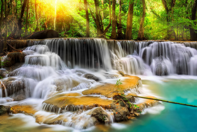 Обои картинки фото природа, водопады, лес, таиланд, водопад