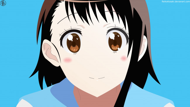Обои картинки фото аниме, nisekoi, девушка, взгляд, фон