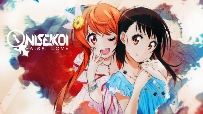 Обои картинки фото аниме, nisekoi, фон, взгляд, девушка