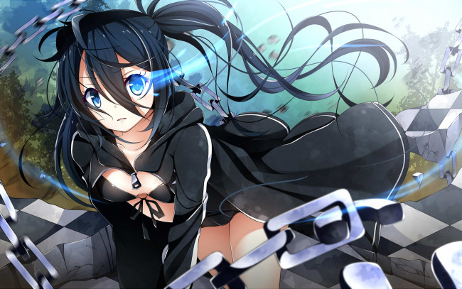 Обои картинки фото аниме, black rock shooter, kuroi, mato