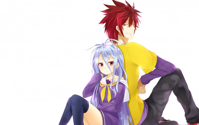 Обои картинки фото аниме, no game no life, фон, взгляд, девушка