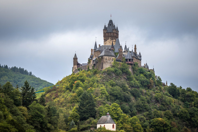 Обои картинки фото reichburg cochem, города, замки германии, простор