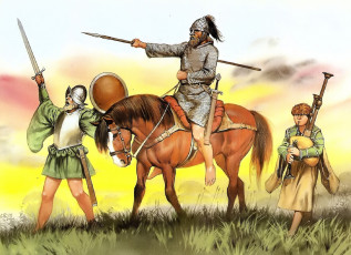 Картинка рисованное армия воины всадник волынщик