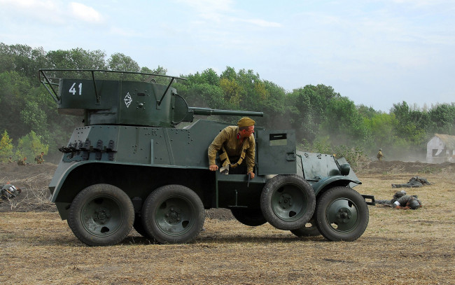 Обои картинки фото техника, военная техника, ба10, cоветский, средний, боевой, бронеавтомобиль, 1930годов