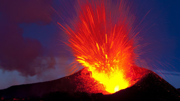 Картинка природа стихия извержение лава вулкан
