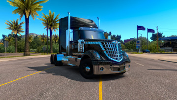 обоя american truck simulator, видео игры, international, lone, star, truck, грузовик, тягач, engine, corp, navistar, caterpillar, c15, hendrickson, meritor, dana-spicer