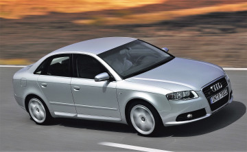 Картинка audi+s4+2004 автомобили audi серебристый дорога скорость