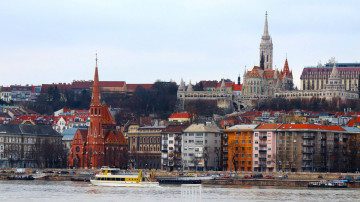 обоя города, будапешт , венгрия, река, панорама