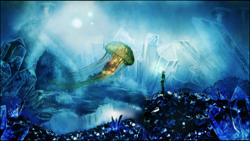 Картинка фэнтези существа медуза кристаллы