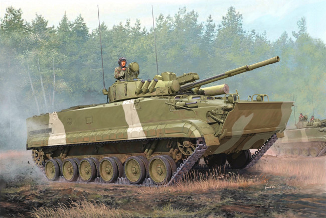 Обои картинки фото рисованные, армия, боевая, машина, пехоты, бмп-3, россия, vincent, wai