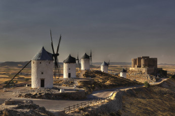 Картинка разное мельницы ветряки дорога испания