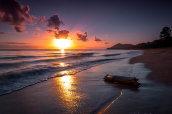 Картинка природа восходы закаты закат волны тучи пляж море