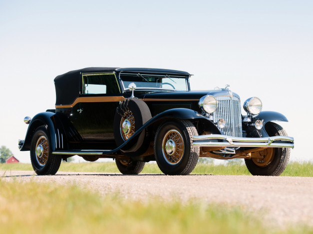 Обои картинки фото автомобили, chrysler, темный, 1931г, cg, victoria, waterhouse, convertible, imperial