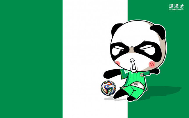Обои картинки фото спорт, 3d, рисованные, панда, флаг, мяч, чемпионат, бразилия, 2014г