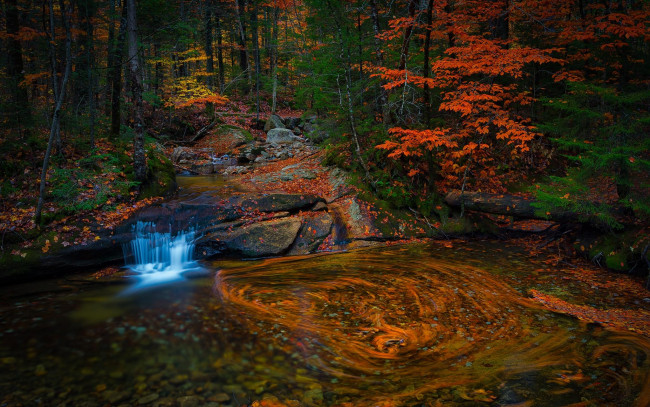 Обои картинки фото природа, водопады, водопад, скалы, пейзаж, осень