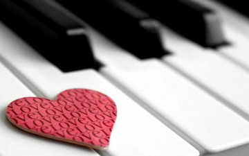 обоя музыка, -музыкальные инструменты, клавиши, сердце