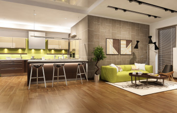 Картинка 3д+графика реализм+ realism диван интерьер мебель interior модерн design sofa гостиная living room kitchen кухня дизайн