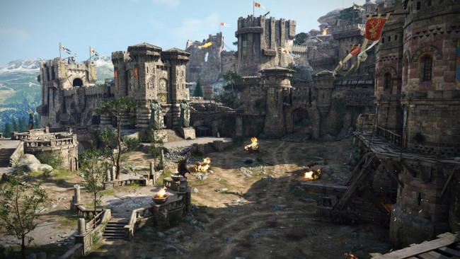 Обои картинки фото видео игры, for honor, замок, флаги, крепость