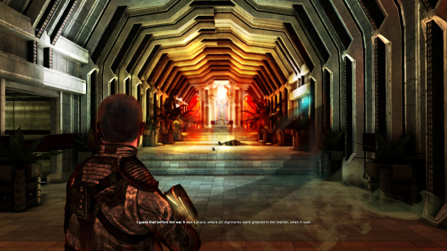 Обои картинки фото видео игры, afterfall,  insanity, человек, оружие, коридор, арки, проходы