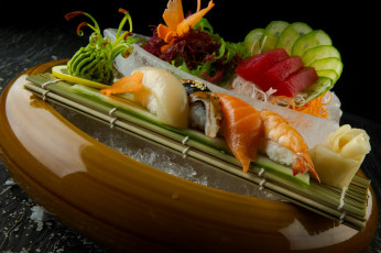обоя еда, рыба,  морепродукты,  суши,  роллы, овощи, суши, имбирь, васаби