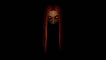 Картинка 3д графика horror ужас глаза волосы кровь