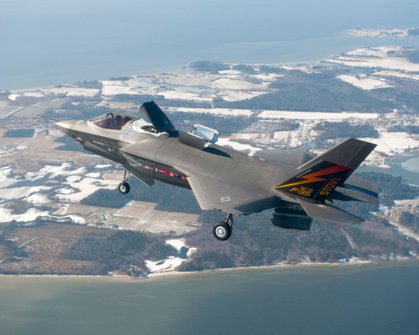 Обои картинки фото авиация, боевые, самолёты, f-35