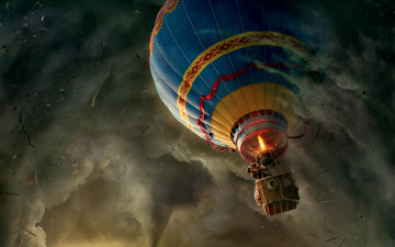 Картинка оз великий ужасный кино фильмы oz the great and powerful воздушный шар 2013 человек ураган торнадо и