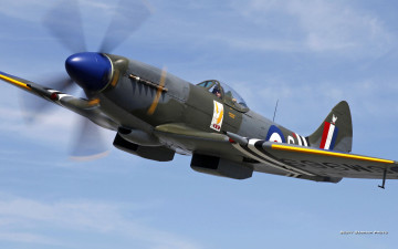 Картинка spitfire авиация боевые самолёты королевские ввс англия истребитель