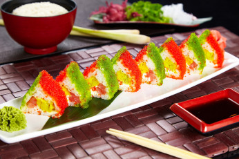 Картинка еда рыба +морепродукты +суши +роллы икра рис японский