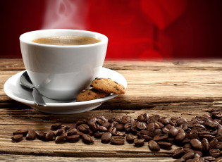Картинка еда кофе +кофейные+зёрна печенье зерна чашка