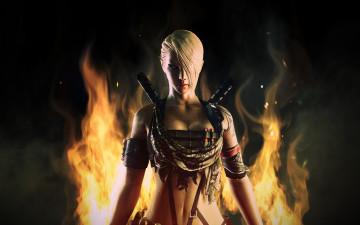 Картинка видео+игры cross+fire ночь искры пламя огонь немезида nemesis crossfire мечи блондинка персонаж перекрестный