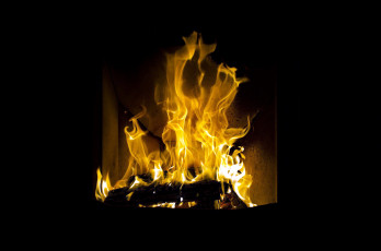 Картинка природа огонь поленья дрова камин пламя