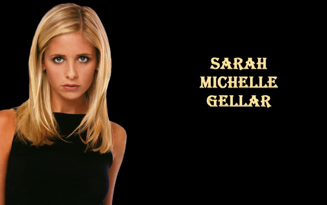 Обои картинки фото девушки, sarah michelle gellar, блондинка, лицо, актриса, сара, мишель, геллар, топ