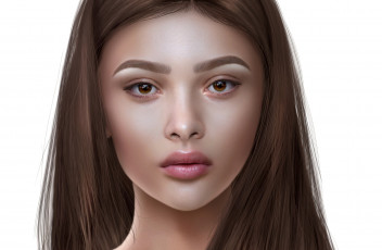Картинка 3д+графика портрет+ portraits портрет девушка глаза волосы