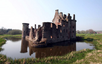 обоя caerlaverock castle scotland, города, замки англии, caerlaverock, castle, scotland