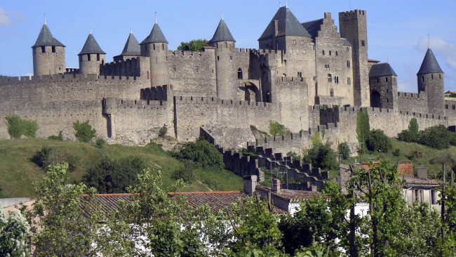 Обои картинки фото ville fortifiee de carcassonne, города, каркасон , франция, ville, fortifiee, de, carcassonne
