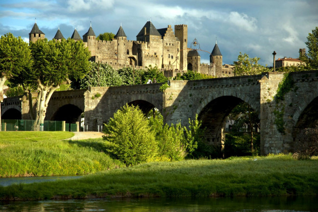 Обои картинки фото ville fortifiee de carcassonne, города, каркасон , франция, ville, fortifiee, de, carcassonne