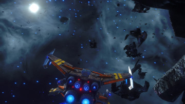 Картинка видео+игры rebel+galaxy+outlaw космос корабль обломки