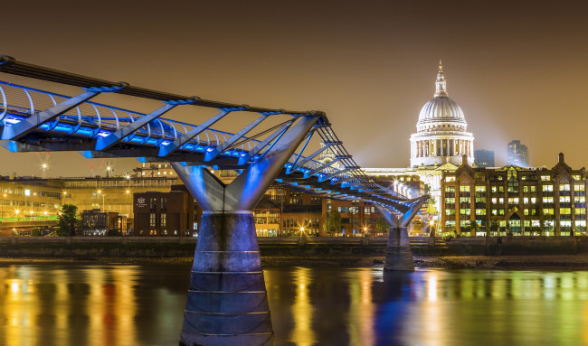 Обои картинки фото millennium bridge, города, лондон , великобритания, millennium, bridge