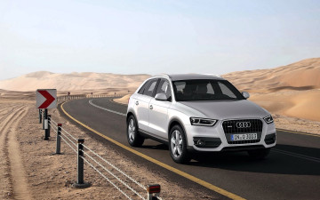 Картинка audi+q3 автомобили audi белый пустыня дорога