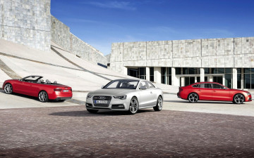 Картинка audi+s5 автомобили audi красные белый площадка здание