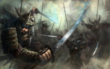 Картинка фэнтези люди воины доспехи рыцари мечи