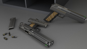 Картинка оружие 3d патроны пистолеты фон