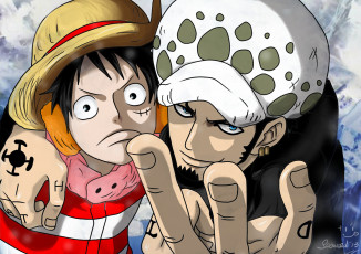 обоя аниме, one piece, парни